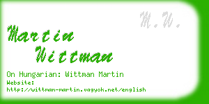 martin wittman business card